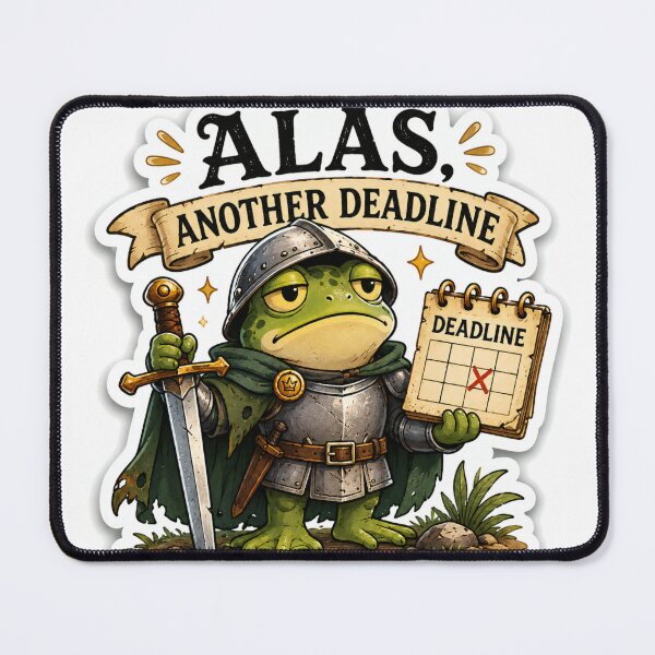 Item preview, Alas, Another Deadline Frog Knight Sticker | Funny Medieval Frog | Office Humor Decal designed and sold by ZibiArt.