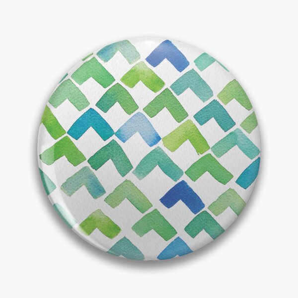 Item preview, Watercolor Chevron Pattern in Coastal Blue and Green - Hand Painted Geometric Design designed and sold by Twisted-Type-Co.