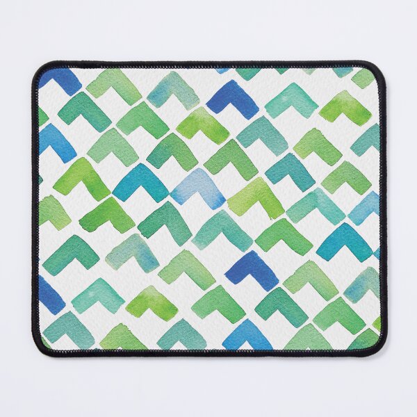 Item preview, Watercolor Chevron Pattern in Coastal Blue and Green - Hand Painted Geometric Design designed and sold by Twisted-Type-Co.