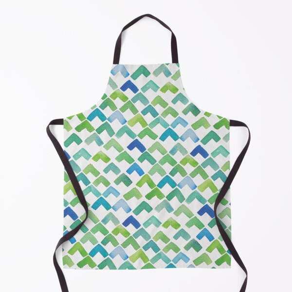 Item preview, Watercolor Chevron Pattern in Coastal Blue and Green - Hand Painted Geometric Design designed and sold by Twisted-Type-Co.