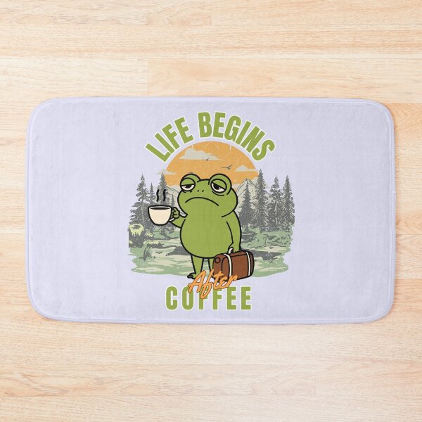 Item preview, Funny Grumpy Frog Coffee – Life Begins After Coffee designed and sold by SilverSeaBKK.