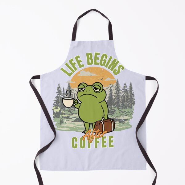 Item preview, Funny Grumpy Frog Coffee – Life Begins After Coffee designed and sold by SilverSeaBKK.