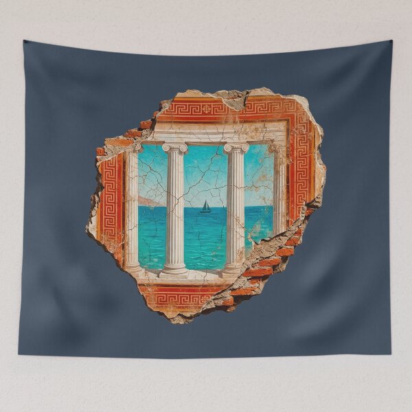 Item preview, Atrium View Fresco (Ancient Roman Villa Art) designed and sold by codex antique.