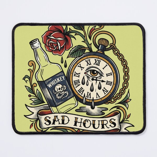 Item preview, Sad Hours 3am Crying Clock Tattoo Flash Vintage Melancholy Aesthetic designed and sold by afarkar.