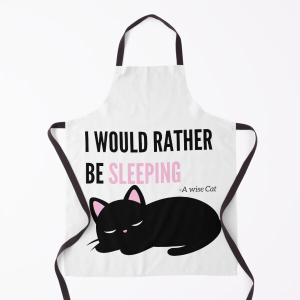 Item preview, I would rather be sleeping - kitty or cat quotes black designed and sold by SrumbleArt.