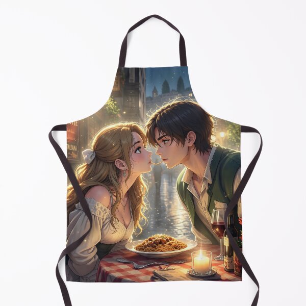Item preview, Romantic Spaghetti Dinner Anime Couple designed and sold by sigmaartstudio.