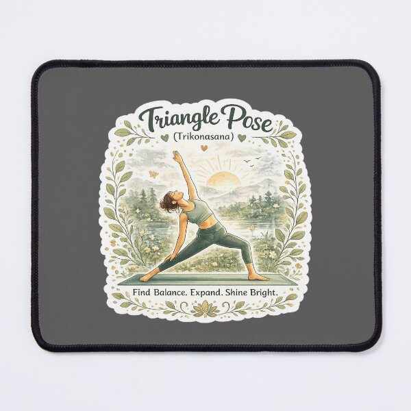 Item preview, Triangle Pose (Trikonasana) – Find Balance Yoga Sticker designed and sold by Trigart-art.