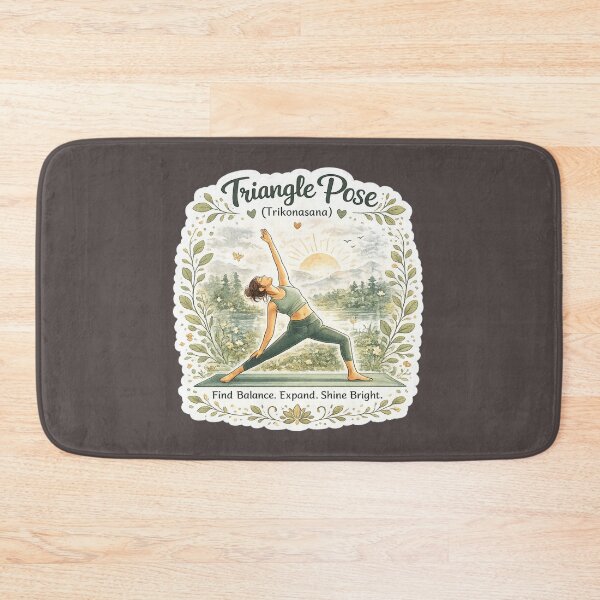 Item preview, Triangle Pose (Trikonasana) – Find Balance Yoga Sticker designed and sold by Trigart-art.