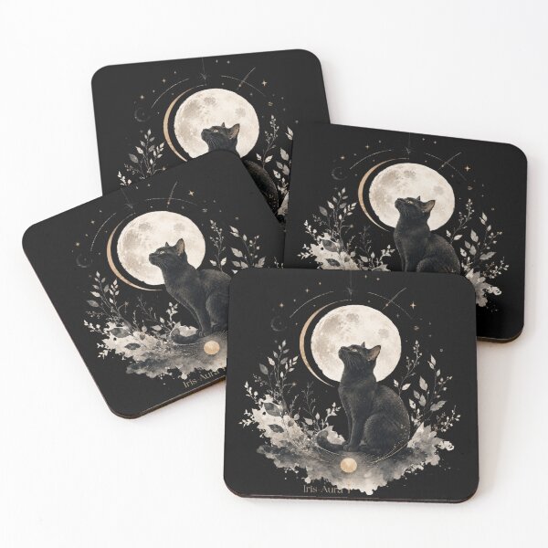 Item preview, Moonlit Cat Serenity-Black Cat designed and sold by Iris-Aura.
