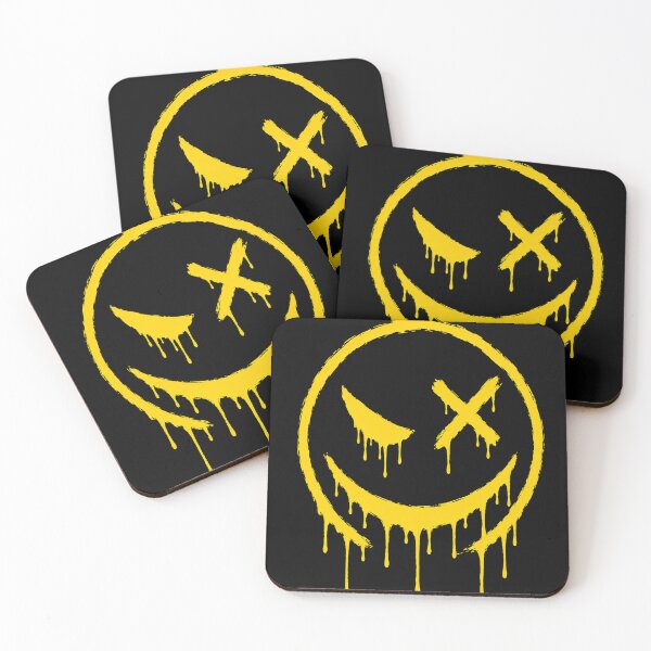 Item preview, Dripping Evil Smiley Face Graffiti – Yellow Street Art designed and sold by Dusk & Dawn Apparel.