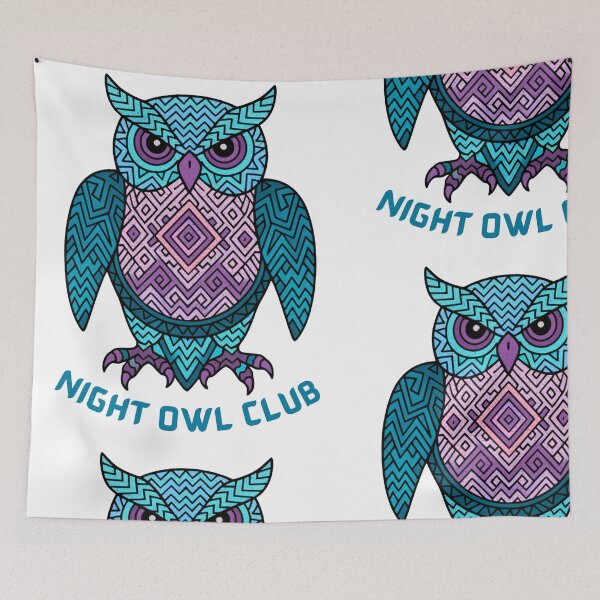 Item preview, Night Owl Club – Geometric Owl Graphic Design designed and sold by QuirkyCloud Designs.