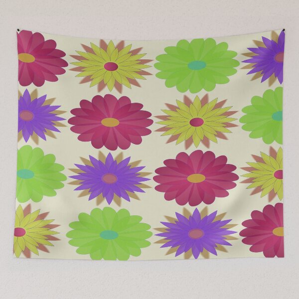 Item preview, Colorful Abstract Flower Pattern Background with Bright Floral Shapes Vector Illustration designed and sold by EiArtist.