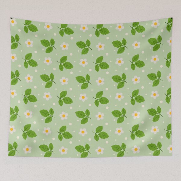 Item preview, Cute Strawberry Blossom And Leaves Pattern designed and sold by Lamlamiu.