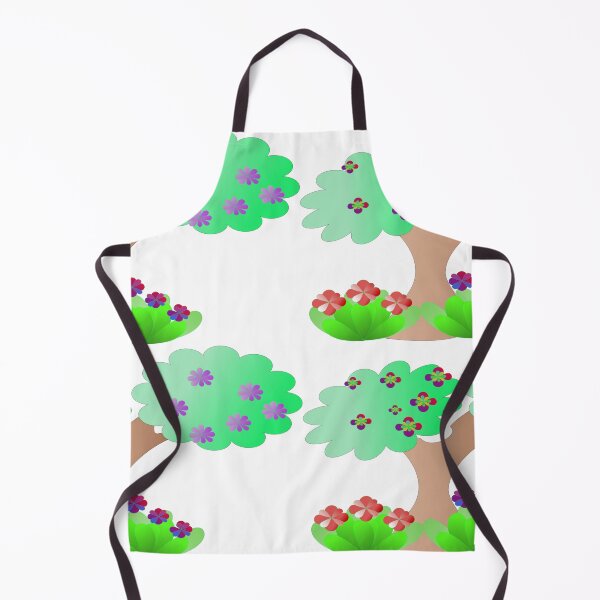 Item preview, Cute Cartoon Tree with Flowers and Garden Plants Vector Illustration Set designed and sold by Ei-Ei.