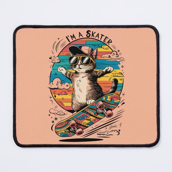 Item preview, Retro Skater Cat Vintage Design designed and sold by blackBubble1.