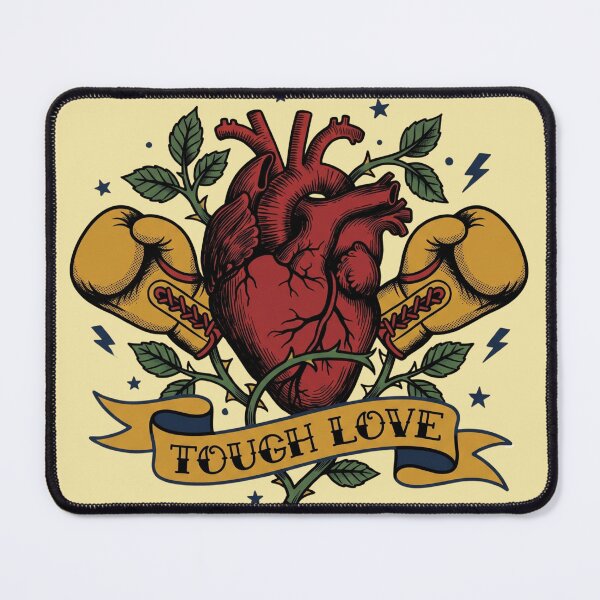 Item preview, Tough Love Boxing Heart Rose Tattoo Flash Strong Woman Mom Gift Tee designed and sold by afarkar.