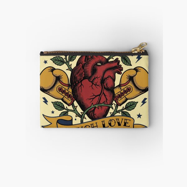 Item preview, Tough Love Boxing Heart Rose Tattoo Flash Strong Woman Mom Gift Tee designed and sold by afarkar.