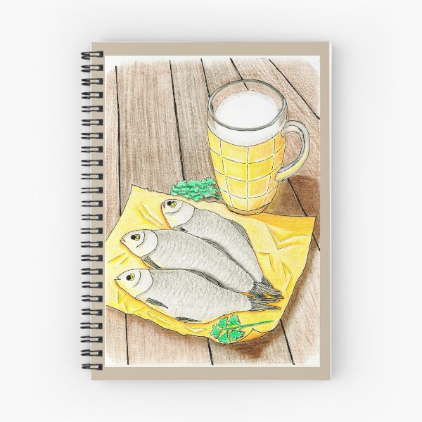 Artikelvorschau, Bier und Trockenfisch – Aquarellillustration eines traditionellen Kneipensnacks entworfen und verkauft von Ihor Ivanov.