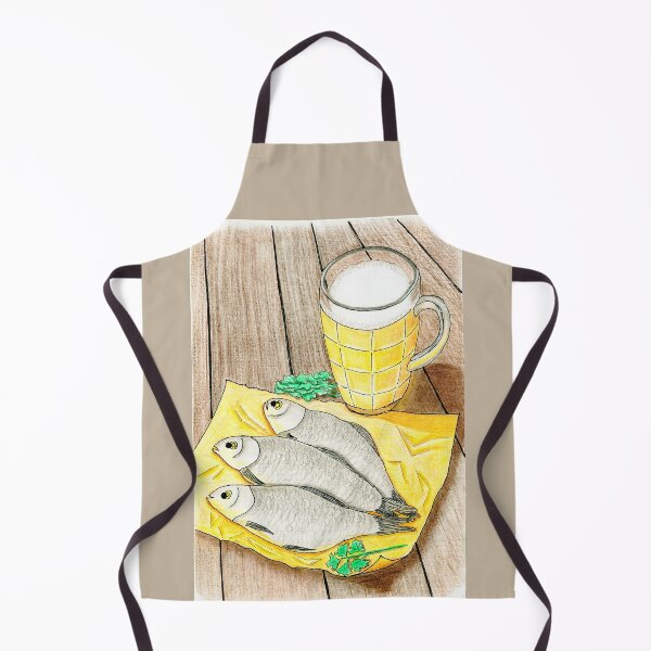 Item preview, Beer and Dried Fish Watercolor - Traditional Pub Snack Illustration designed and sold by Ihor Ivanov.
