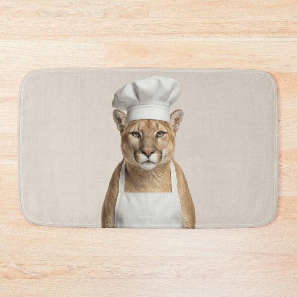 Item preview, Funny Cougar Chef Realistic Animal Cooking Humor Art designed and sold by LazyOwlStore.