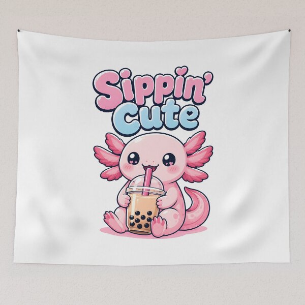 Item preview, Sippin Cute Kawaii Axolotl Boba Tea designed and sold by Mr Lee.