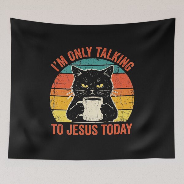 Item preview, Funny Grumpy Cat I'm Only Talking To Jesus Today Coffee designed and sold by AdyKurniawan.