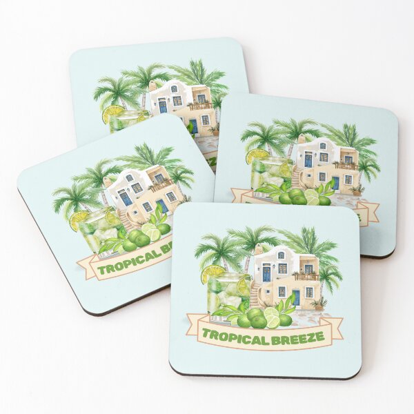 Item preview, Tropical Breeze Watercolor Mediterranean Vacation & Mojito designed and sold by SilverSeaBKK.