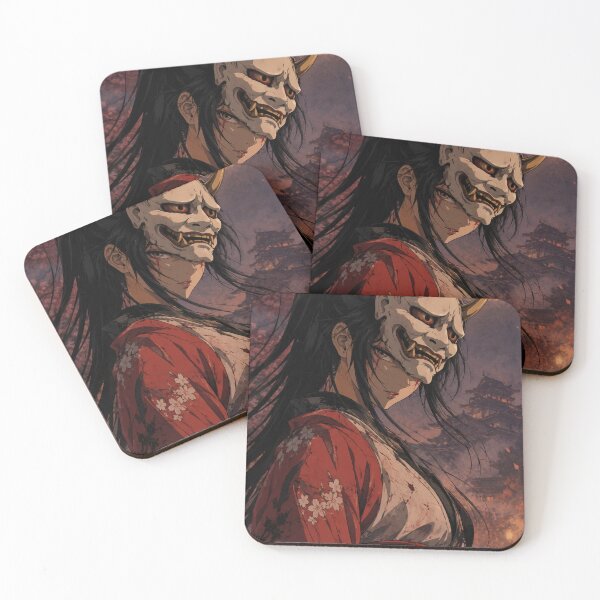 Item preview, Retro Anime Hannya Samurai Girl Mask designed and sold by bapupa.
