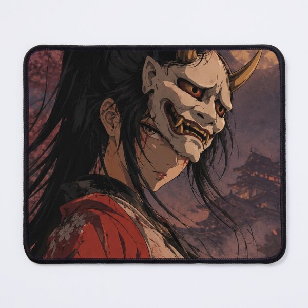 Item preview, Retro Anime Hannya Samurai Girl Mask designed and sold by bapupa.