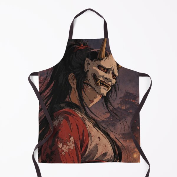 Item preview, Retro Anime Hannya Samurai Girl Mask designed and sold by bapupa.