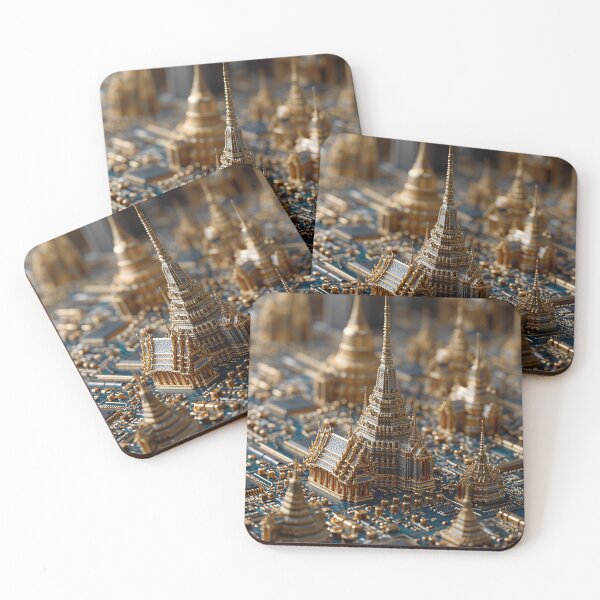 Item preview, Golden Temple Circuit Board Digital Art designed and sold by Visual Foundry.
