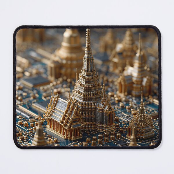 Item preview, Golden Temple Circuit Board Digital Art designed and sold by Visual Foundry.