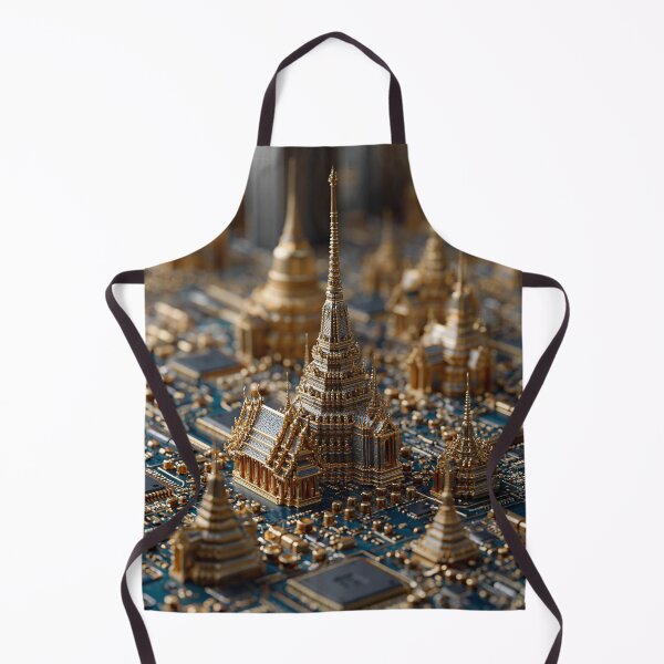 Item preview, Golden Temple Circuit Board Digital Art designed and sold by Visual Foundry.