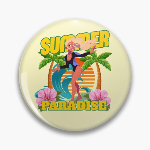 Item preview, Summer Paradise Surfer Girl Illustration designed and sold by SilverSeaBKK.