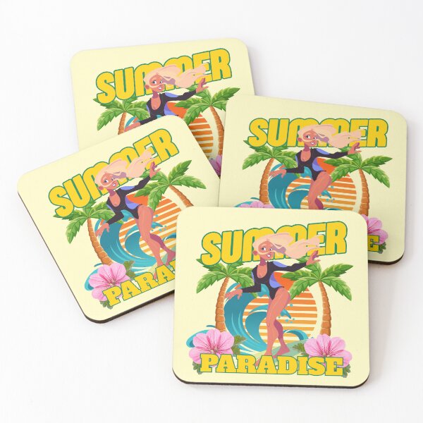 Item preview, Summer Paradise Surfer Girl Illustration designed and sold by SilverSeaBKK.