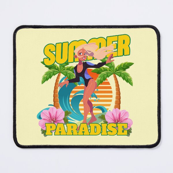 Item preview, Summer Paradise Surfer Girl Illustration designed and sold by SilverSeaBKK.