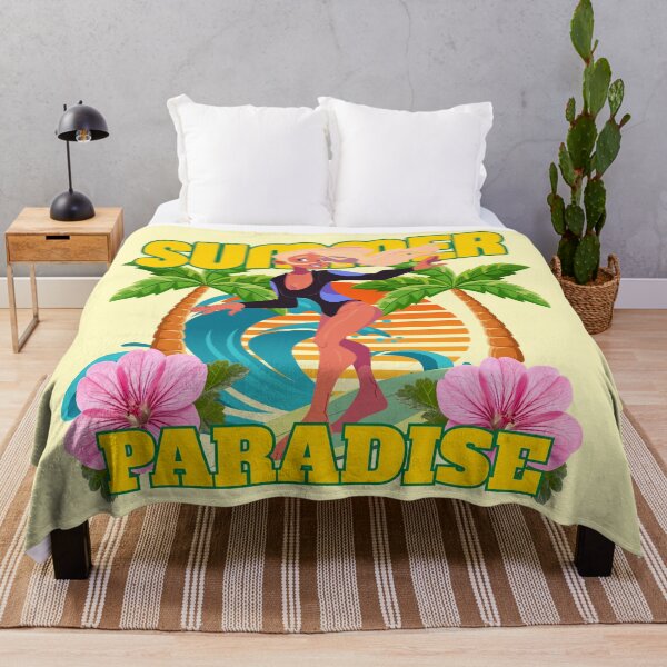 Item preview, Summer Paradise Surfer Girl Illustration designed and sold by SilverSeaBKK.