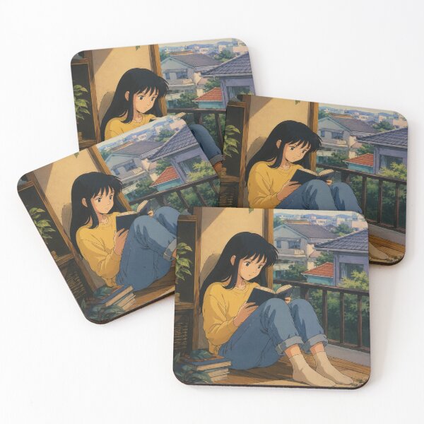 Item preview, 90s Anime Girl Reading Balcony - Japanese Aesthetic designed and sold by bapupa.