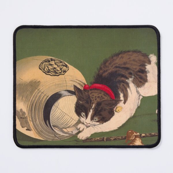 Item preview, Kiyochika Cat and Paper Lantern Vintage Japanese Art designed and sold by vekotpu.
