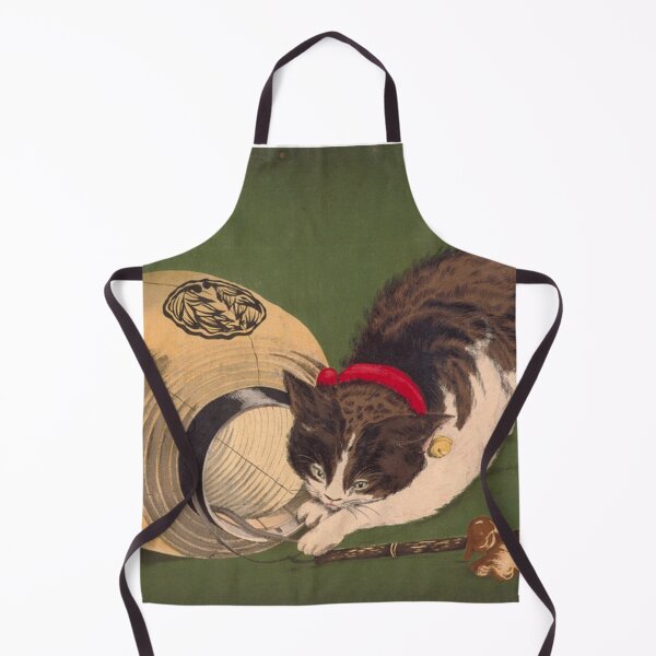 Item preview, Kiyochika Cat and Paper Lantern Vintage Japanese Art designed and sold by vekotpu.