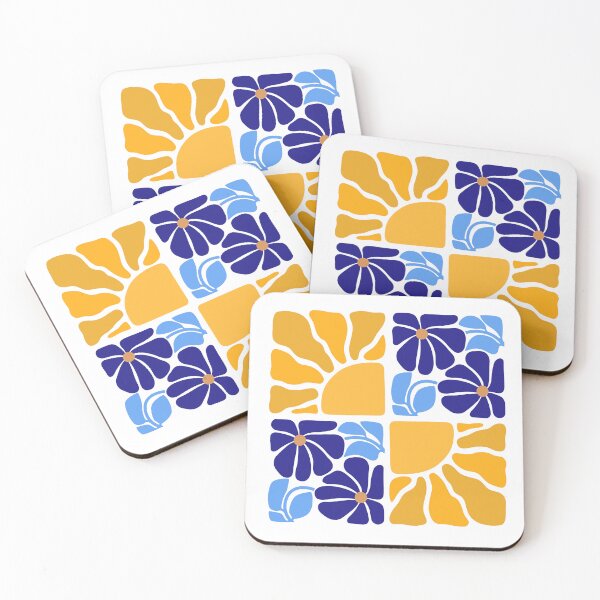 Item preview, 70s Retro Flowers and Sun – Vintage Boho Pattern designed and sold by MarrysLifestyle.