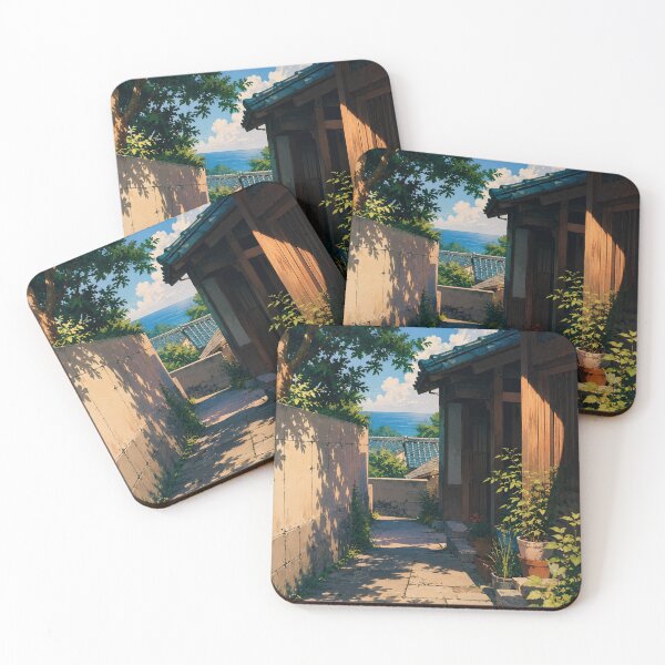 Item preview, Vintage Anime Coastal Neighborhood Alley - Japanese Aesthetic designed and sold by bapupa.