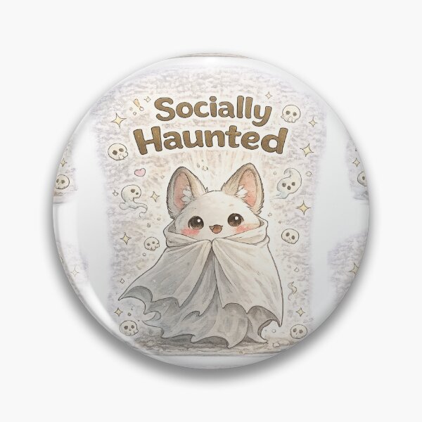 Item preview, Ghost Bat – Socially Haunted | Spooky Cute Kawaii Bat designed and sold by Clothes With Smiling Animals Walt Gral.