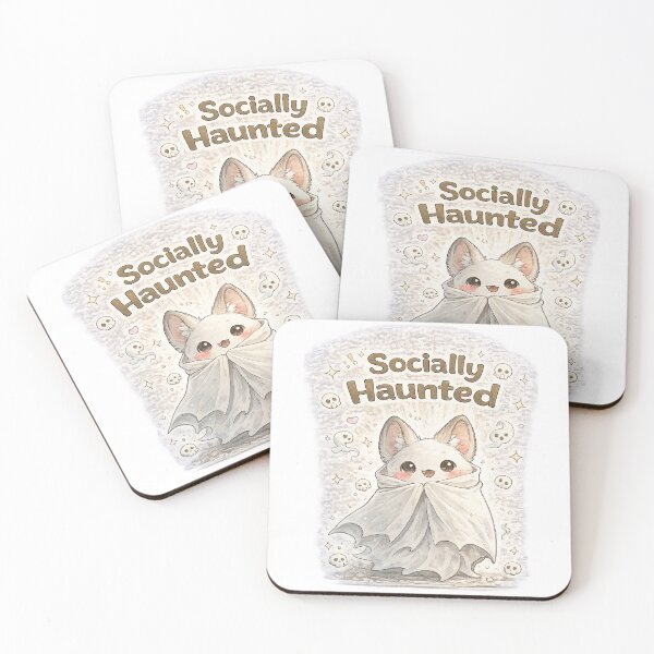 Item preview, Ghost Bat – Socially Haunted | Spooky Cute Kawaii Bat designed and sold by Clothes With Smiling Animals Walt Gral.