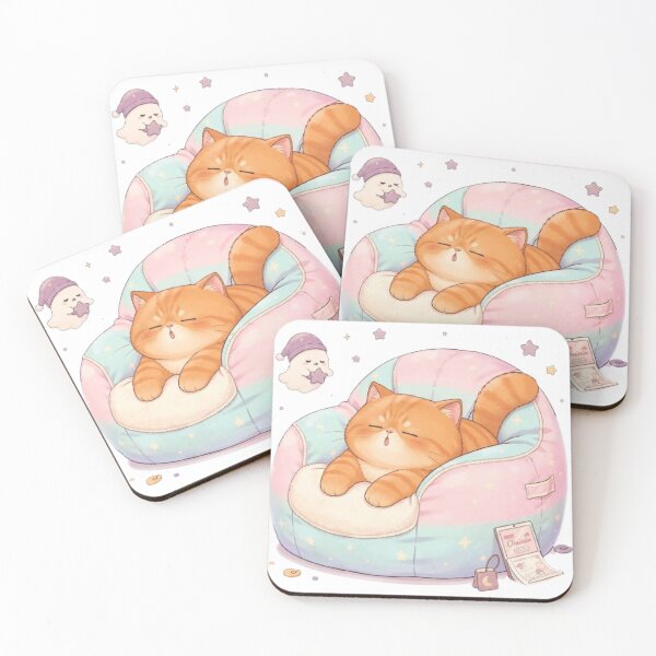 Item preview, Dreamy Pastel Bean Bag Cat Nap designed and sold by Moody Vibes Studio.