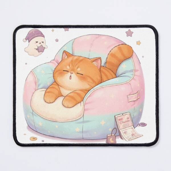 Item preview, Dreamy Pastel Bean Bag Cat Nap designed and sold by Moody Vibes Studio.