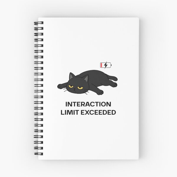 Item preview, Interaction Limit Exceeded Black Cat | Introvert Humor designed and sold by StaticHabit.