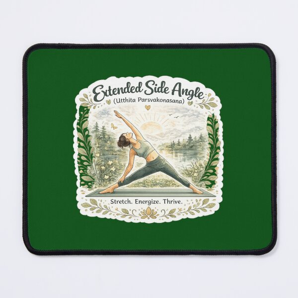 Item preview, Extended Side Angle (Utthita Parsvakonasana) – Stretch & Thrive Yoga Sticker designed and sold by Trigart-art.