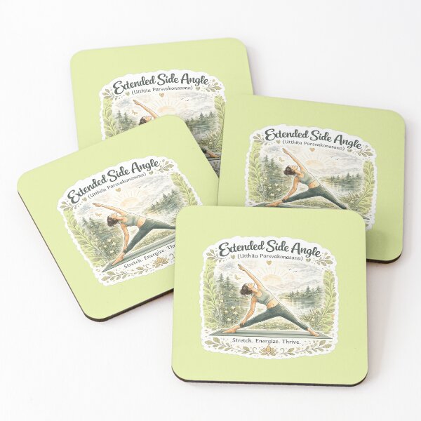Item preview, Extended Side Angle (Utthita Parsvakonasana) – Stretch & Thrive Yoga Sticker designed and sold by Trigart-art.