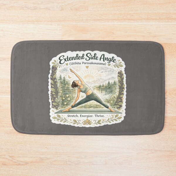 Item preview, Extended Side Angle (Utthita Parsvakonasana) – Stretch & Thrive Yoga Sticker designed and sold by Trigart-art.